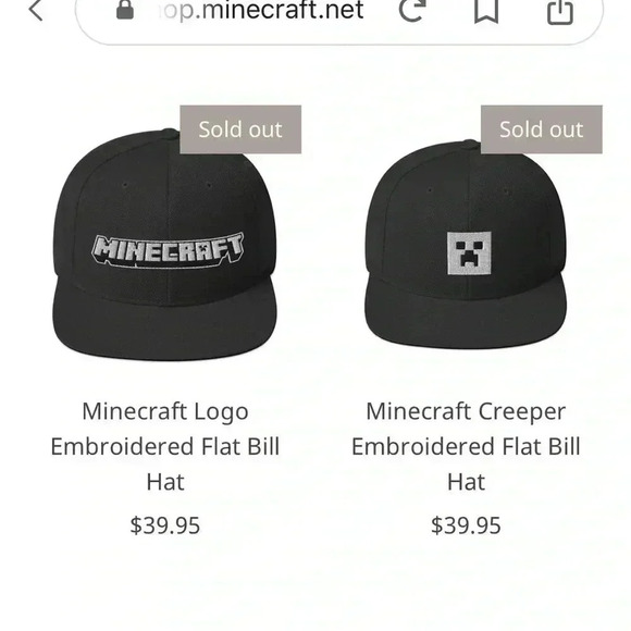 2 winter hats 🧢 for teens. MOJANG official Minecraft product and red simple hat - Picture 7 of 12